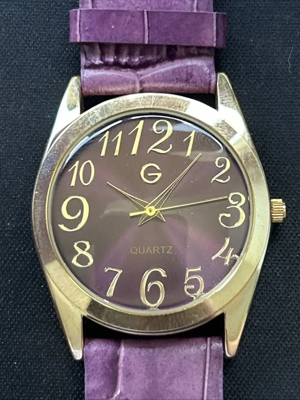 Gossip Gold Tone Purple Dial And Band Women’s Quartz Watch